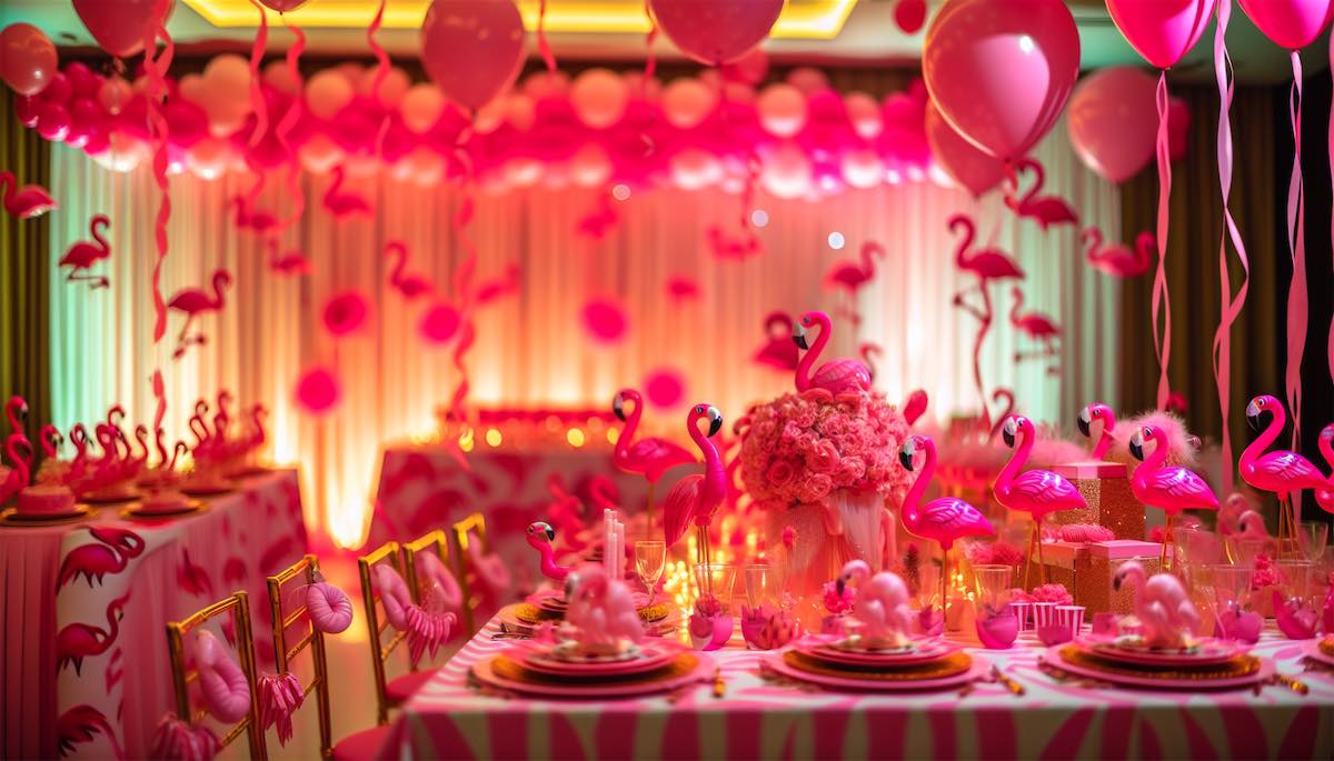 Final Flamingo-inspired party decorations