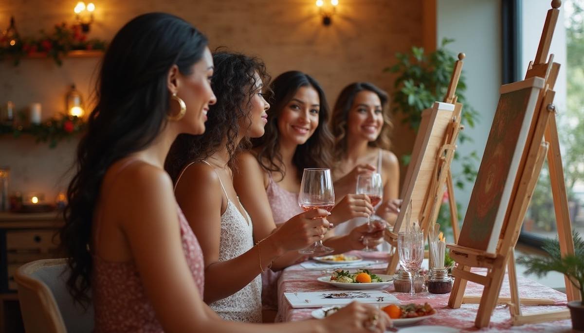 A paint and sip class is a fantastic bachelorette party theme