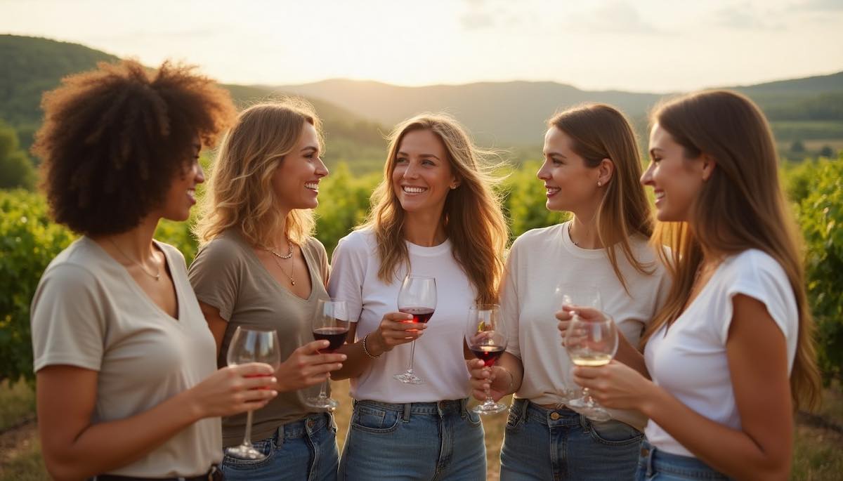 Bachelorette enjoying a wine-tasting at a winery tour